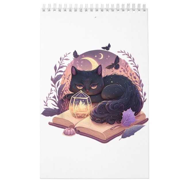 Black Cat Witchy Spellbook Magie Halloween Kalender (Titelbild)