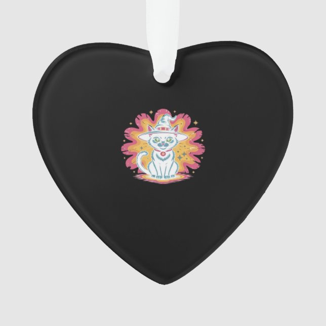 Black Cat with Psychedelic Flower Oversized T-Shir (devant)