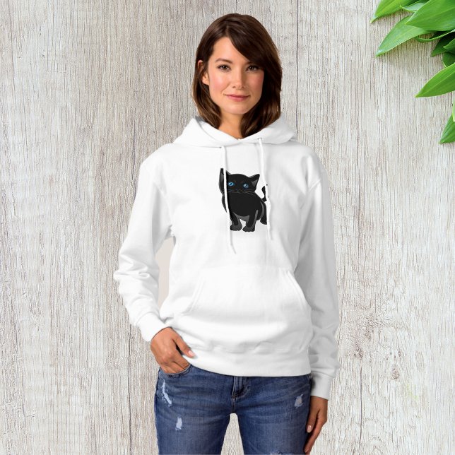 Black Cat Womens Hoodie (Von Creator hochgeladen)