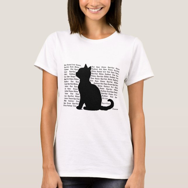 Black Cat Words - purrfect design for cat lovers T-Shirt (Vorderseite)