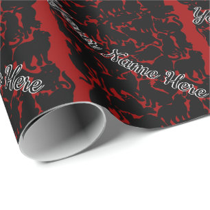 Black Cat Wrapping Paper Chat Weihnachtspapier Geschenkpapier