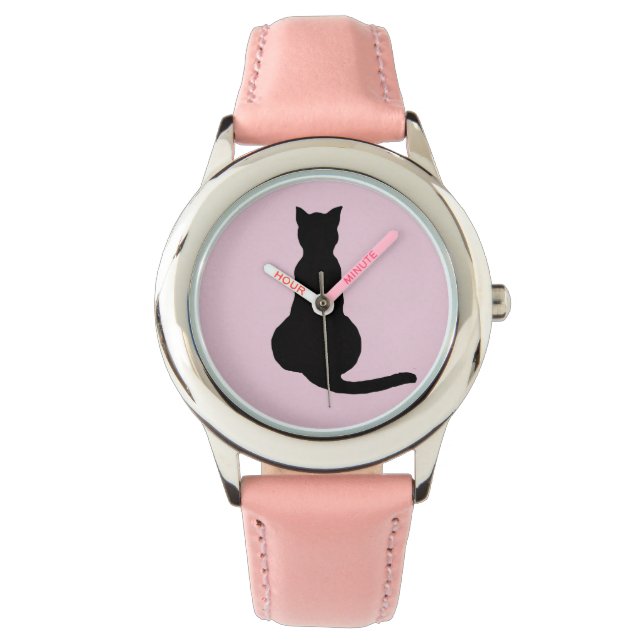 BLACK CAT  WRIST WATCH VALENTINE'S DAY ARMBANDUHR (Vorderseite)