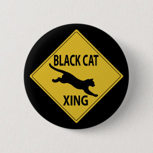 Black Cat Xing Button