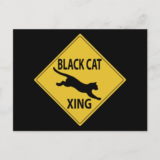 Black Cat Xing Postkarte (Vorderseite)