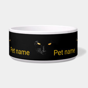 Black Cat Yellow Eyes Napf