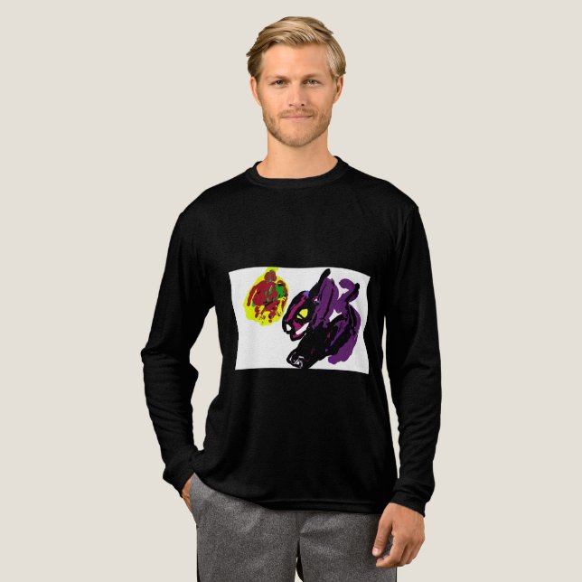 Black Cat yes Herbst Tri-Blend Shirt (Volle Vorderseite)