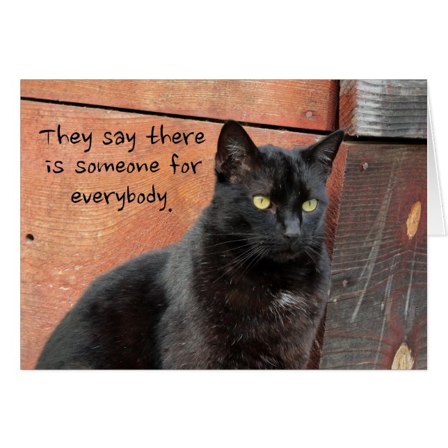 Black Cat You're My Someone Card (Vorderseite (Horizontal))