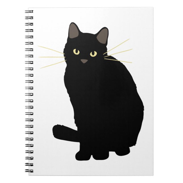 Black Cat Zeichnend Niedliche Black Cat Cat Mama C Notizblock (Vorderseite)