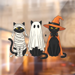 Black Cats Ghosts Halloween Fensteraufkleber