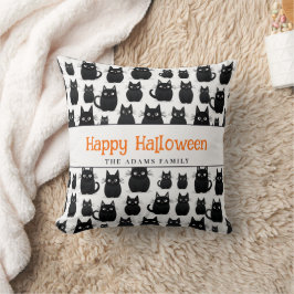 Black Cats Individuelle Name Happy Halloween Kissen