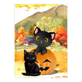 Black Cats “Mommy and Me” Wall Art Poster