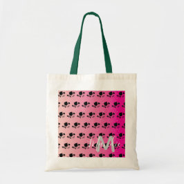 Black Cats Ombre Pink Name Library Books Tragetasche
