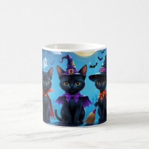 Black Cats Pumpkin Halloween Funny Kaffeetasse