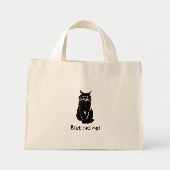 Black Cats Rule Totbeutel Mini Stoffbeutel (Vorne)