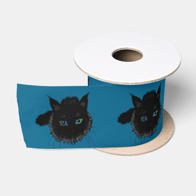 Black Cats Satin Ribbon Ihre Farben Satinband (Spule)