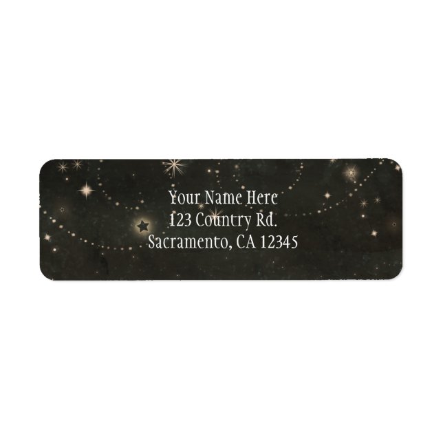 Black Celestial Dark Starry Sky Wirbel Einladung (Vorne)