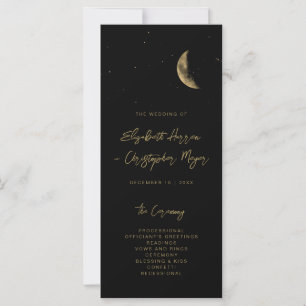 Black Celestial Wedding Program