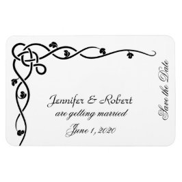Black Celtic Knot Corner Save the Date Magnet