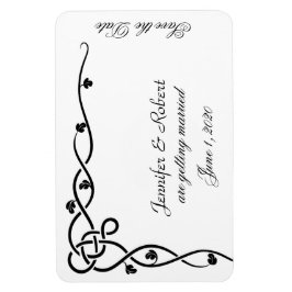 Black Celtic Knot Corner Save the Date Magnet