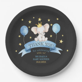 black chalk baby elephant BALLOON Pappteller