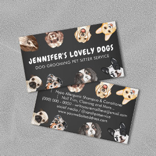 Black Chalk Niedliche kleine Hunde-Tiersitter Visitenkarte