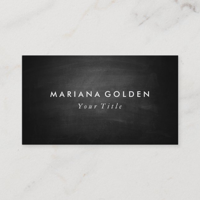 Black Chalkboard Business Card Visitenkarte (Vorderseite)