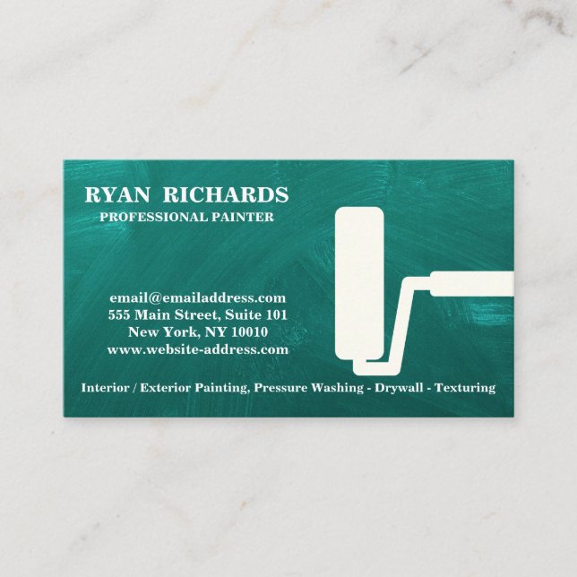 Black Chalkboard House Painting Business Card Visitenkarte (Vorderseite)