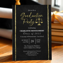 Black Chalkboard Law School Graduation Party