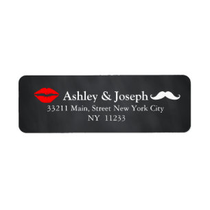 Black Chalkboard Mustache und Kiss Custom Monogram