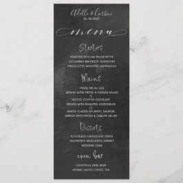 Black Chalkboard Silver Extravagant Curry Calligra Menükarte