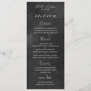 Black Chalkboard Silver Extravagant Curry Calligra Menükarte