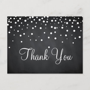 Black Chalkboard Trendy Gold Glitzer Vielen Dank Postkarte
