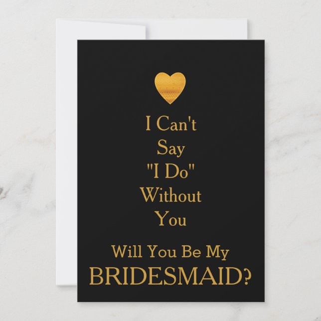 Black Chalkboard wirst du meine Bridesmaid sein Einladung (Vorderseite)
