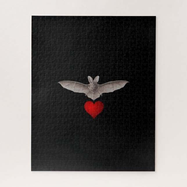 Black Challeging Vintag Vampire Bat Liebe Hard (Vertikal)