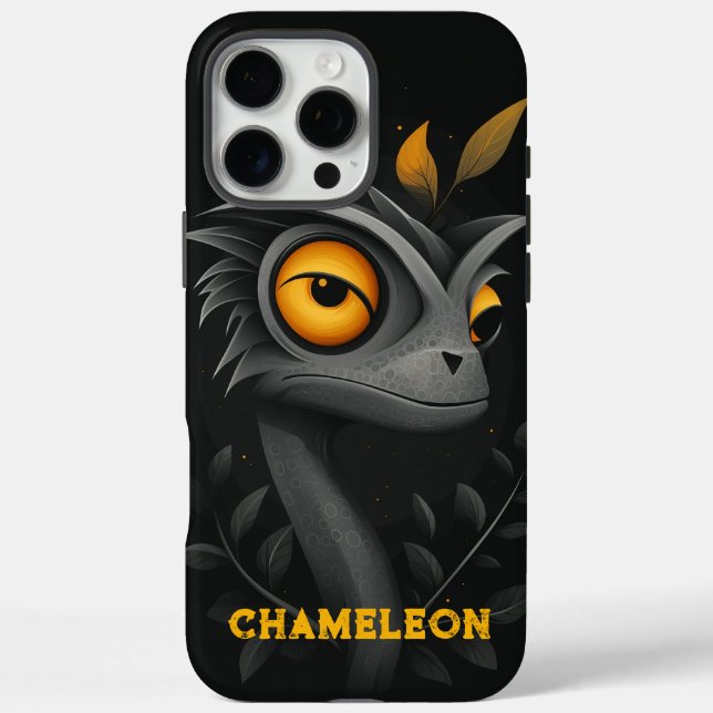 Black Chameleon Personalisiert iPhone 16 Pro Max Hülle (Rückseite)
