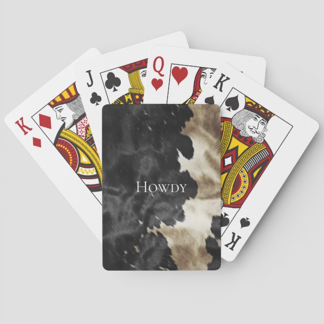 Black Champagne Gold Cowboy Cowgirl Cowhide Spielkarten (Rückseite)