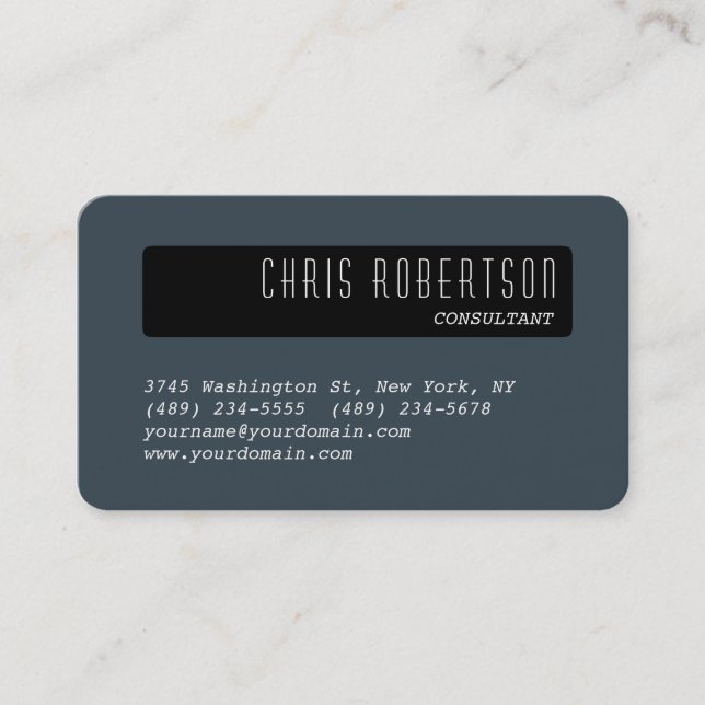 Black Charcoal Business Card an der abgerundeten E Visitenkarte (Vorderseite)