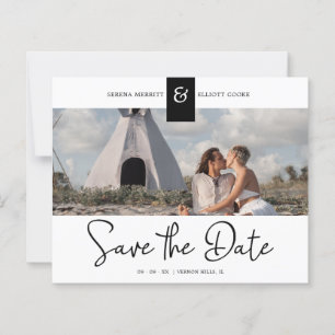 Black Cheap Custom Foto Instant Verlobt Couple