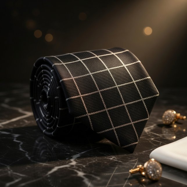 Black Checkered  Krawatte (Von Creator hochgeladen)