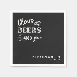Black Cheers and Bers Funny 40. Geburtstag Serviette