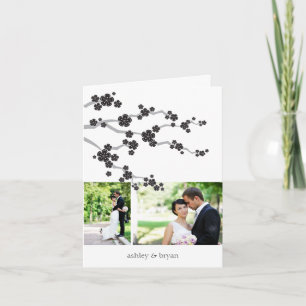 Black Cherry Blüten 2 Fotos Chic Asian Wedding Dankeskarte