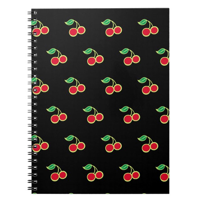 Black Cherry Retro School Journal Notebook Geschen Notizblock (Vorderseite)