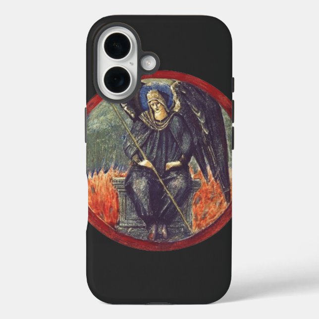 Black Cherubim Engel iPhone 16 Hülle (Rückseite)