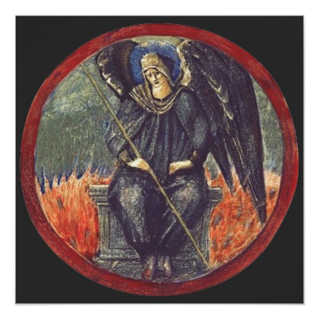 Black Cherubim Engel Poster (Vorderseite)