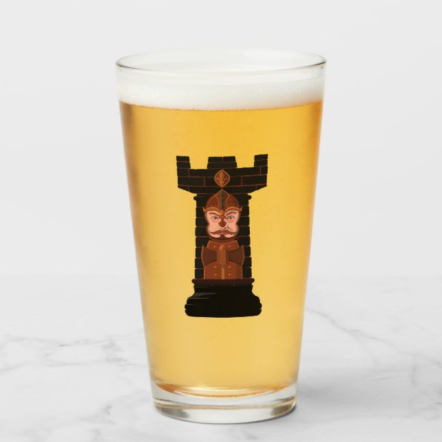 Black Chess Rook Glas (Vorne (Gefüllt))