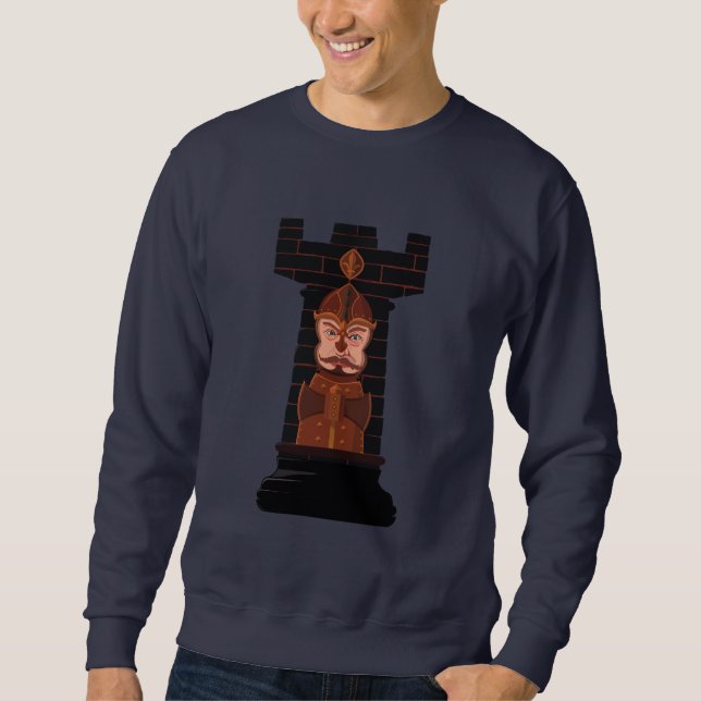 Black Chess Rook Sweatshirt (Vorderseite)