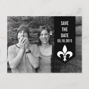 Black Chic Blüh Banner Save the Date Postkarte