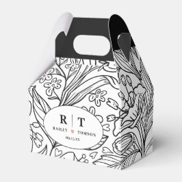 Black Chic Modern Floral Classic Begrüßungstaschen Geschenkschachtel