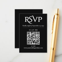Black Chic Moderne UAWG QR Code Hochzeit