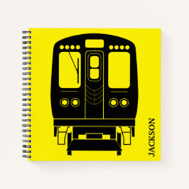 Black Chicago "L" Profil auf gelbem Hintergrund Notizbuch